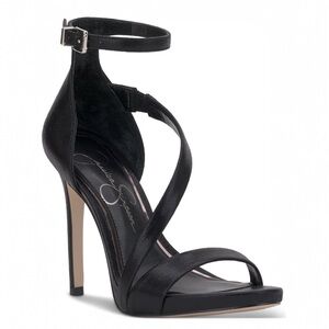 Jessica Simpson Black Shimmer Rayli Dress Stiletto Sandals 6 NEW